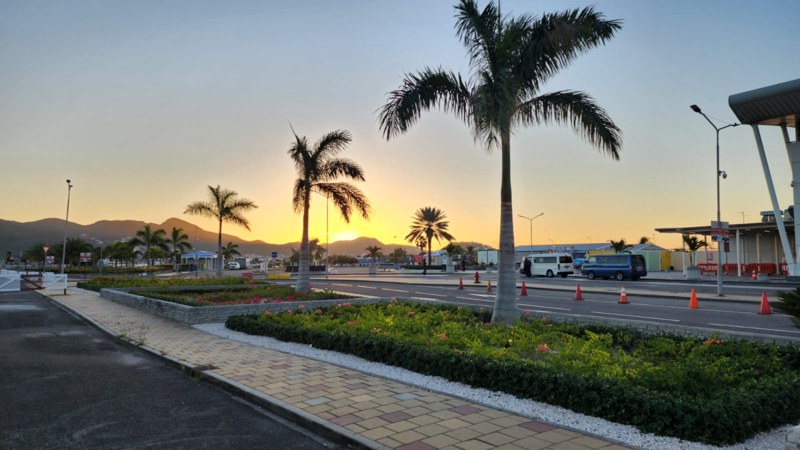 Sint Maarten airport at sunrise - ready to start your multi destination trip